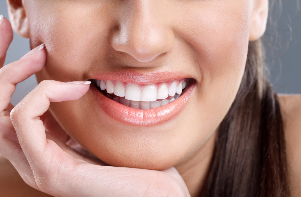 Woman with big healthy smile