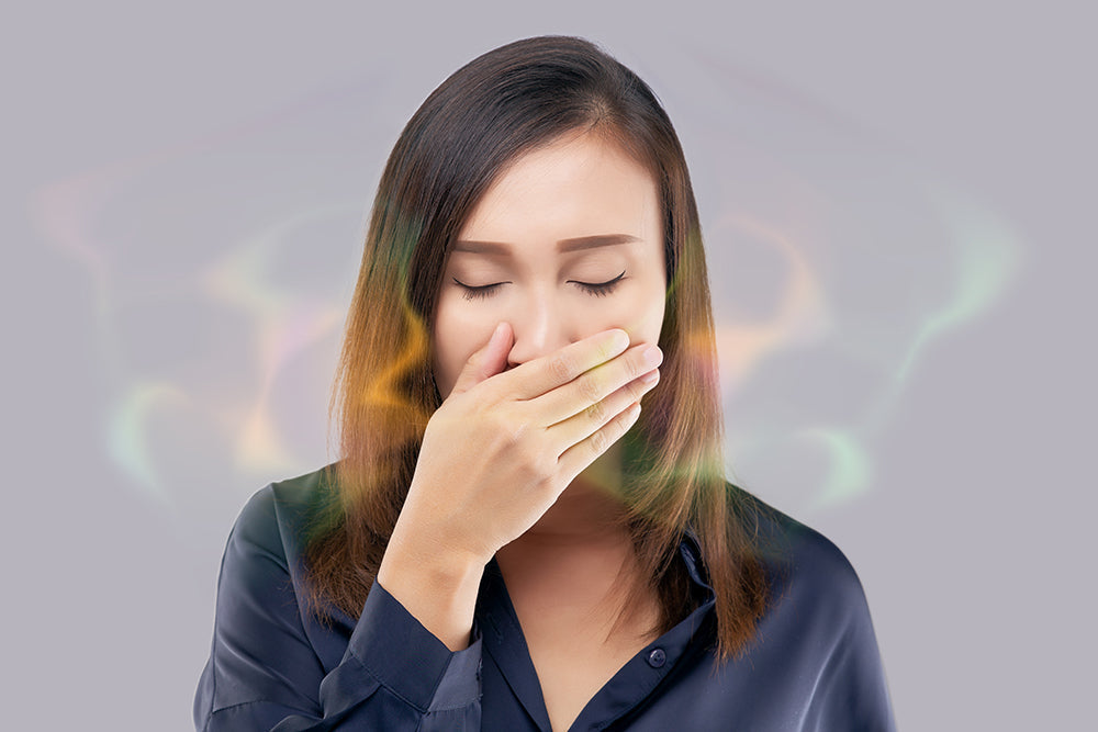 woman with bad breath