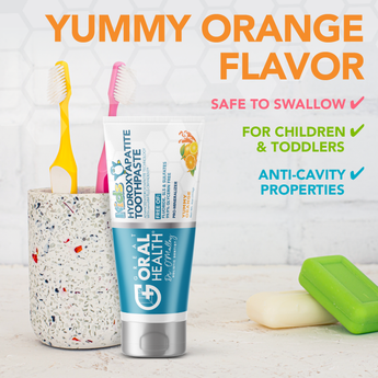 Kids Yummy Orange Flavored Nano Hydroxyapatite Fluoride Free Toothpaste