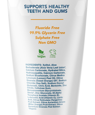 Kids Yummy Orange Flavored Nano Hydroxyapatite Fluoride Free Toothpaste